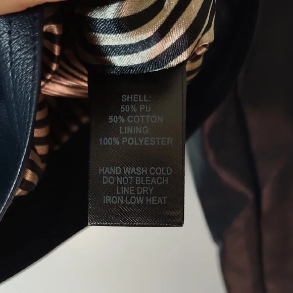 Lulu's Midnight Blue Leather Jacket Size Small - Picture 7 of 8